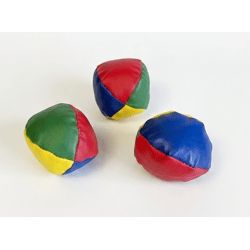 3er Set bunte Jonglierbälle, 60 mm Dur