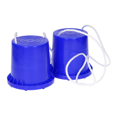 Ein Paar Topfstelzen in blau, 12 cm Höhe, 13 cm Durchmesser