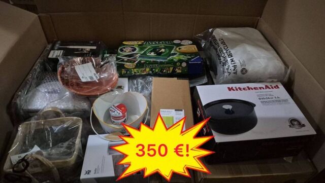 350 €/Palette Mix-Paletten Kategorie A/B/C, Haushaltsgeräte, Haushaltswaren, Kinderartikel und Möbel, Kundenrücksendungen