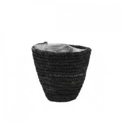 Blumentopf Seegras Korb schwarz 12 cm