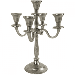 Aluminium Silber Kerzenständer 28 cm