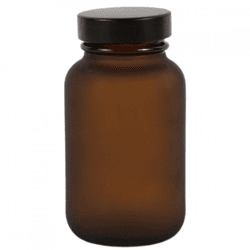 Glasflasche mit Deckel braun 200 ml