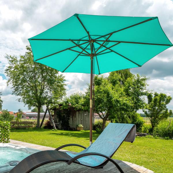 Holz-Sonnenschirm knickbar | 3 m