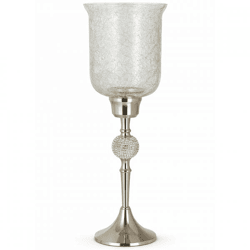 J-Line Windlicht auf Sockel silber 55 cm