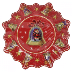 Pappteller Weihnachtsglocke 28 cm 3er Set