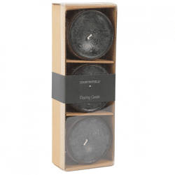 Countryfield schwimmende Kerze Bollie schwarz 7 cm Satz von 3