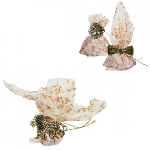 Duftsäckchen Potpourri mit Clip gold 14 cm 3fach sortiert