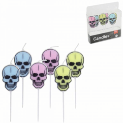 Halloween-Party-Kerzen Pastell 8 cm Satz von 6