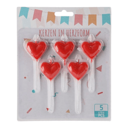 Candle heart, red