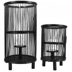 Laterne Saigon schwarz 40,5 cm 2er Set