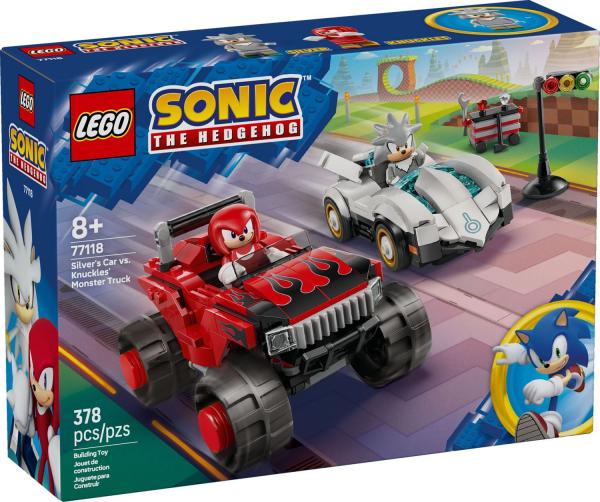LEGO&reg; Sonic - Silvers Auto vs. Knuckles' Monstertruck (378 Teile)