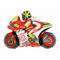 Motorcycle red - foil balloon - 67 cm