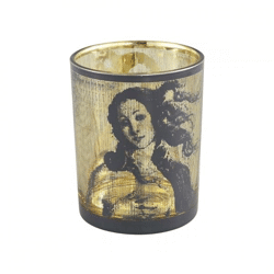 PTMD Teelichthalter Rido Glas L schwarz 12,5 cm