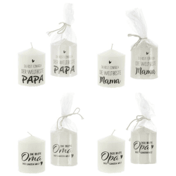 Pillar candle with saying 6x8cm 4/s