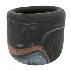 Dekocandle Teelichthalter Blumentopf matt schwarz 15 cm