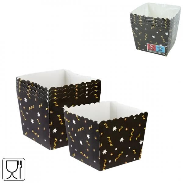 Einwegtabletts Party schwarz 9 cm 4 Stück