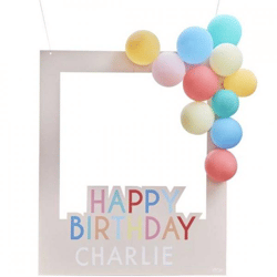 Ginger Ray photobooth with balloons Happy Birthday 72 cm