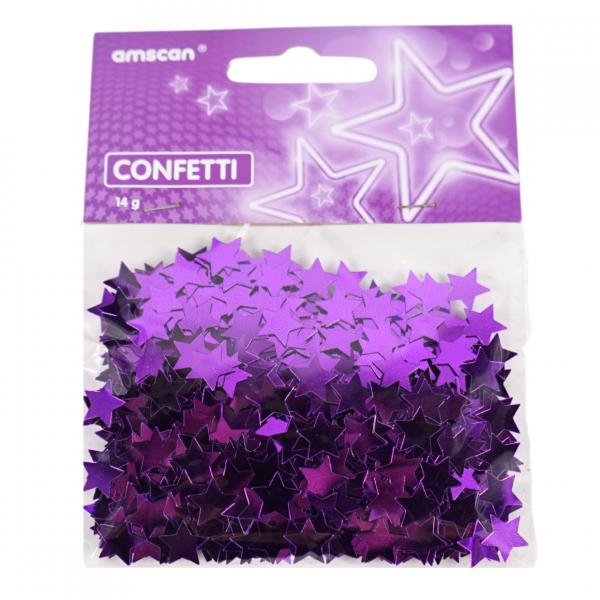 Konfetti-Sterne metallisch lila 14 g