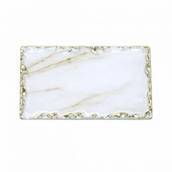 PTMD Exklusive Fliese 1 M2 Glas weiß/goldener Rand 7,5 x 15 cm 88 Stück