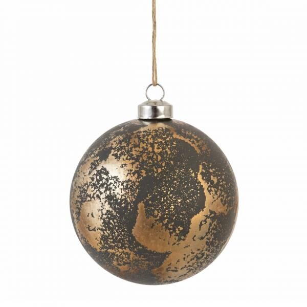 Weihnachtskugel Glas taupe/bronze 8 cm