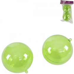 Pendant ball green 10 cm set of 2