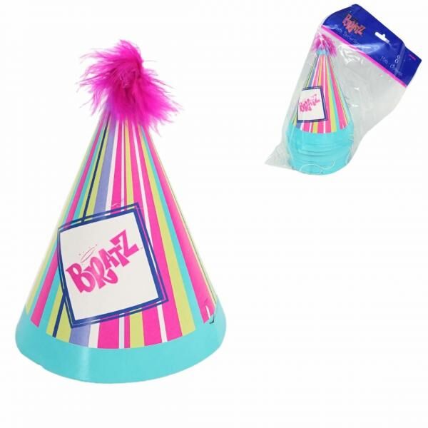 Bratz Partyhüte mit Gummiband 16 cm 8 Stück