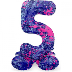 Folat foil balloon standing 5 Paint splash 41 cm