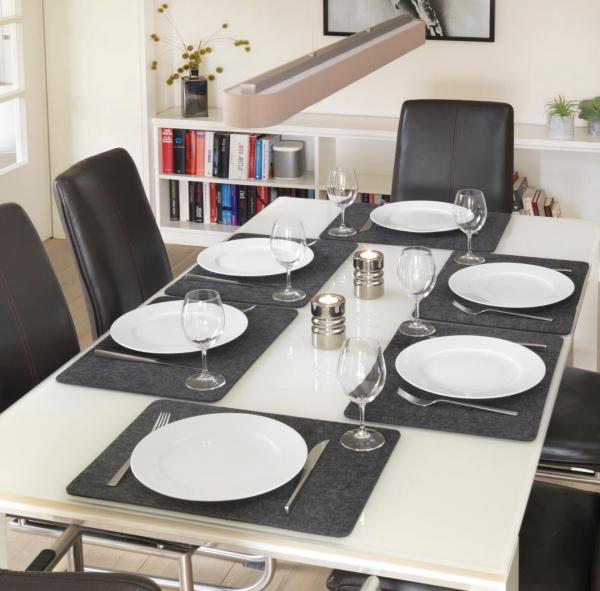 Hochwertige Filz Untersetzer 6er Sets mit Tasche 