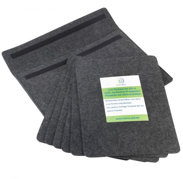 Hochwertige Filz Untersetzer 6er Sets mit Tasche 