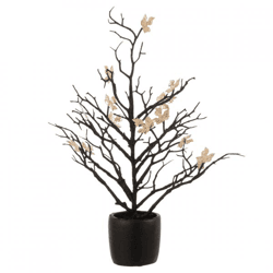J-Line künstlicher Baum im Topf Glitter schwarz 43 cm
