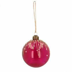 Christmas ball Sparkle Berry glass pink 8 cm