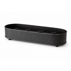 Kerzenleuchter oval schwarz 34,5 cm