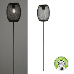 LED Solar Leuchte, Netz, schwarz, Stecker, ca. 100cmH