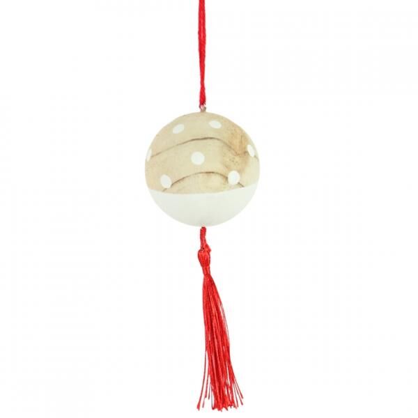 Wilko kerstbal hout 6 cm 6 stuks