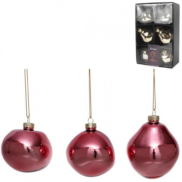 Xmas by Moos Weihnachtskugeln rosa 8 cm 6 Stk.