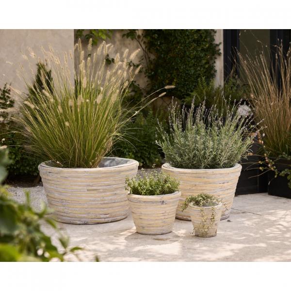 Blumentopf Miguel Rattan grau 28 cm Satz von 4