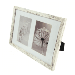 Fotorahmen 2 Passepartout weiß getüncht 10 x 15 cm