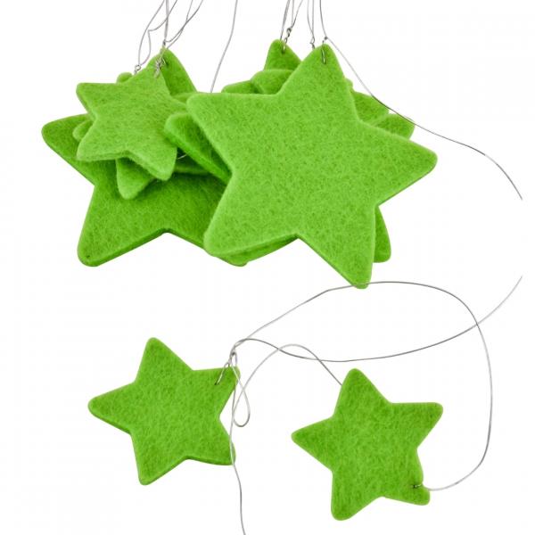 Weihnachtsgirlande Stern Filz grün 100 cm