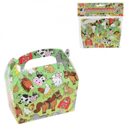 Treat box Farm Animals green 12.5 cm 12 pieces