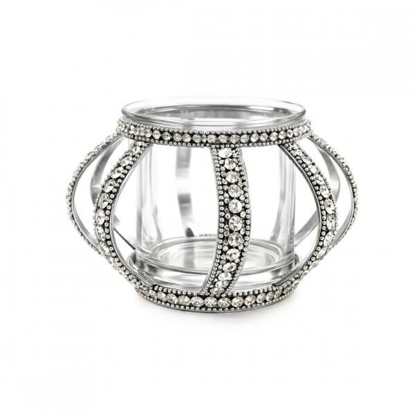 Teelichthalter Crown silber 13 cm