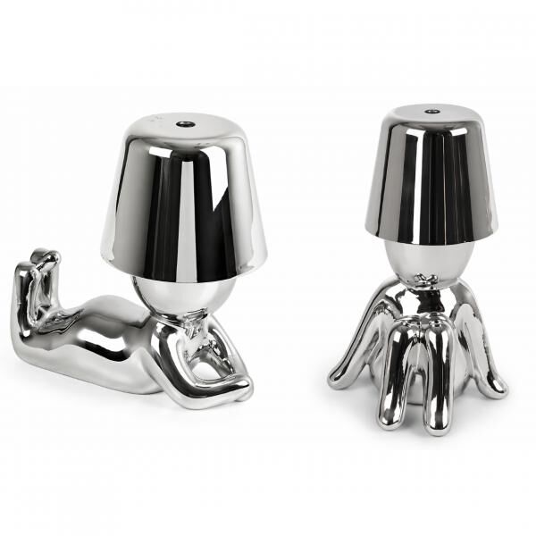 Table lamp Elly touch LED rechargeable silver 18,5 cm 2 assorted B-choice