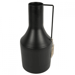 Vase Flasche Metall mattschwarz 33,5 cm