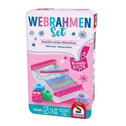 Weaving frame set - bring-along game in metal box