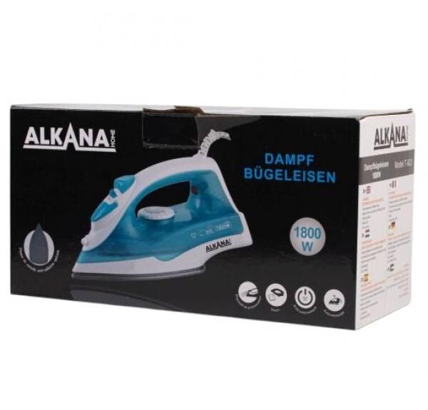 ALKANA Dampf-B&uuml;geleisen 1800W &ndash; Knitterfrei mit Antihaftsohle Gr&uuml;n