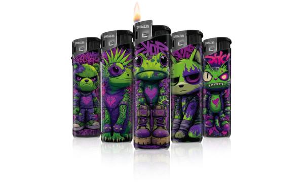 Angry Purple - Motiv-Feuerzeug Sortiment - 50er Display
