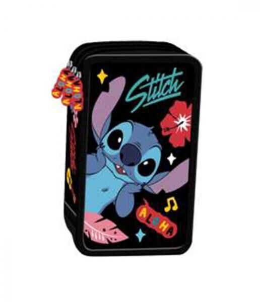 Disney Stitch Black Aloha - pencil case with contents