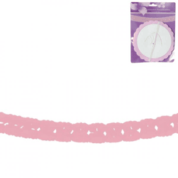 Girlande rund Papier rosa 3 m