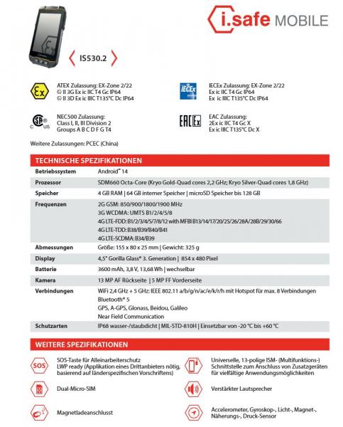 Isafe IS530.2 Mobile High End IndustriePhone SmartPhone 