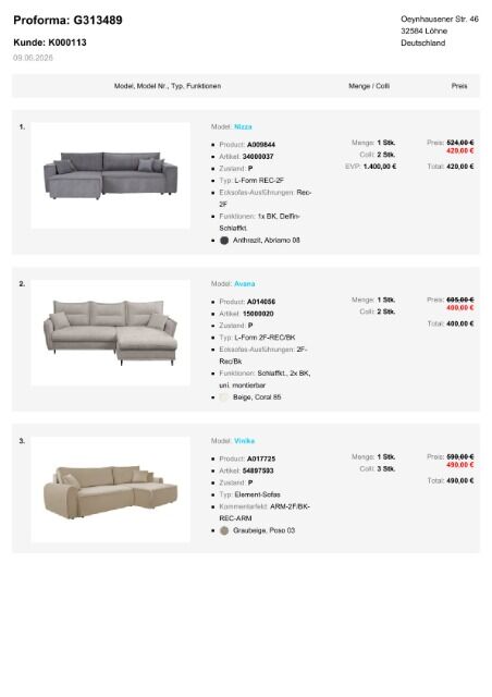 LOT2 Möbel Polstermöbel Packet Ecksofas Couches 