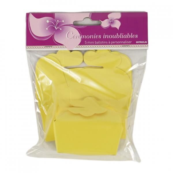 Mini gift box yellow 7,5 cm 5 pieces